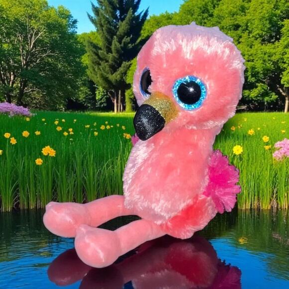 Ty Beanie Boos Plush Flamingo Gilda Bird Stuffed Animal Nursery Shower Decor 10" - Picture 11 of 11